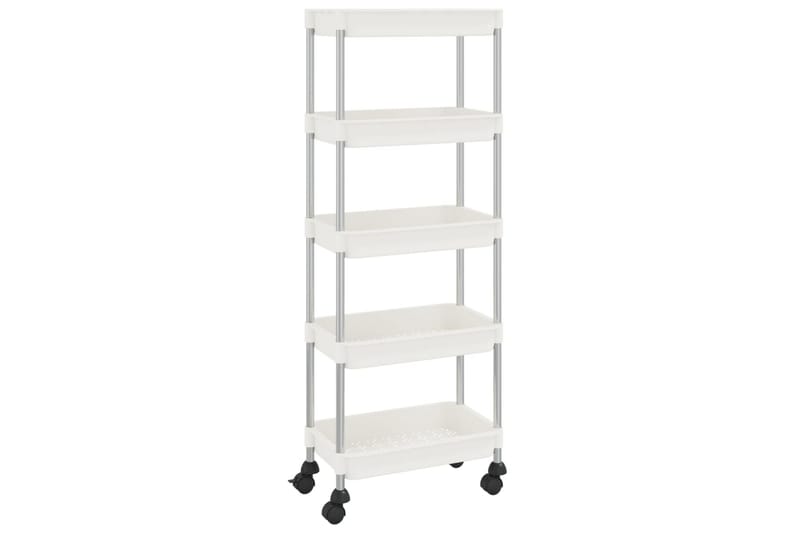 Rullvagn 5 våningar vit 40x22x116 cm järn och ABS - Vit - Hus & renovering - Kök & bad - Badrum - Badrumsmöbler & badrumsinredning - Rullvagn badrum