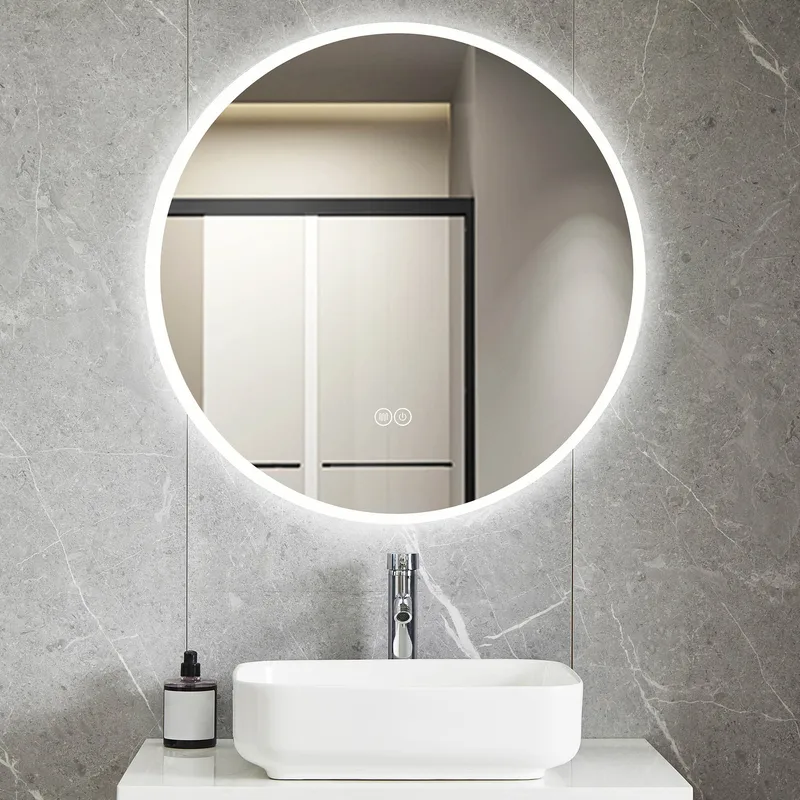 Rund badrumsspegel 100cm med LED-lyse | Anti-fog & touch-styrning - Hus & renovering - Kök & bad - Badrum - Badrumsmöbler & badrumsinredning - Badrumsspegel