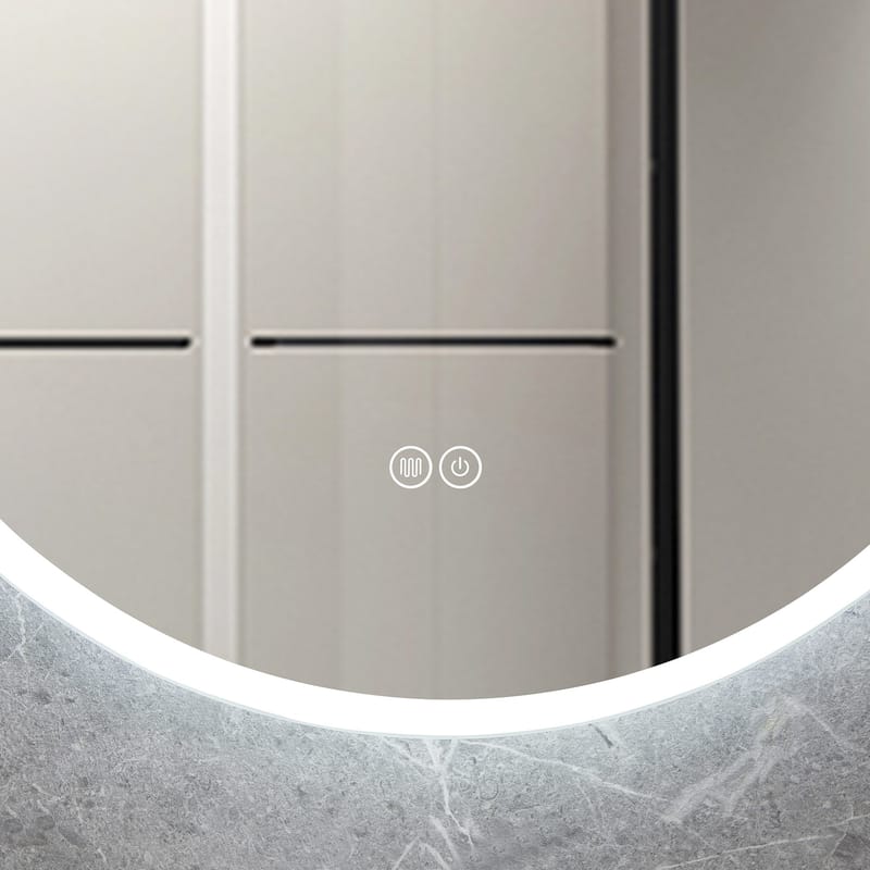 Rund badrumsspegel 100cm med LED-lyse | Anti-fog & touch-styrning - Hus & renovering - Kök & bad - Badrum - Badrumsmöbler & badrumsinredning - Badrumsspegel