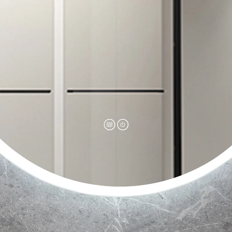 Rund badrumsspegel 100cm med LED-lyse | Anti-fog & touch-styrning - Hus & renovering - Kök & bad - Badrum - Badrumsmöbler & badrumsinredning - Badrumsspegel