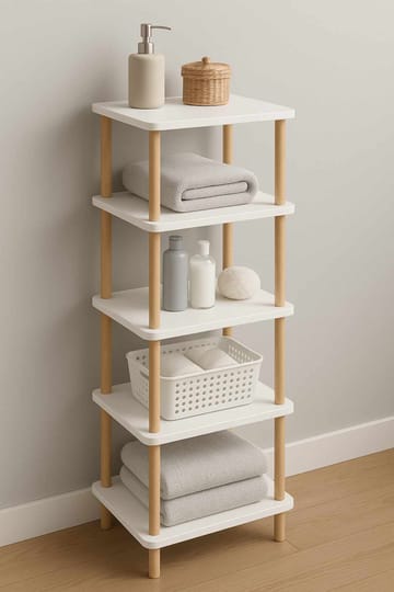 Ryrhyrdhonar Badrumshylla 40x185x30 cm - Vit - Hus & renovering - Kök & bad - Badrum - Badrumsmöbler & badrumsinredning - Badrumshylla