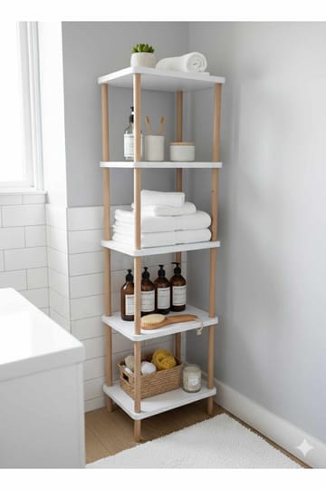 Ryrhyrdhonar Badrumshylla 40x185x30 cm - Vit - Hus & renovering - Kök & bad - Badrum - Badrumsmöbler & badrumsinredning - Badrumshylla