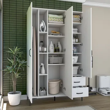 Sarnor Badrumsskåp 120x198,6x45 cm - Vit - Hus & renovering - Kök & bad - Badrum - Badrumsmöbler & badrumsinredning - Badrumsskåp