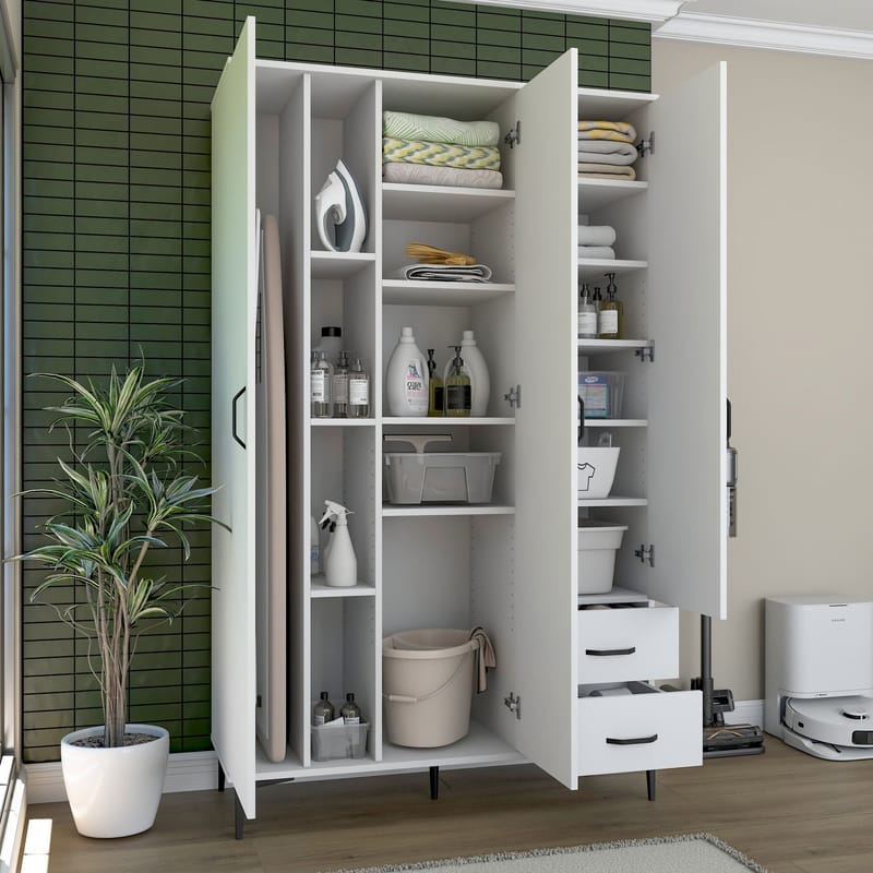 Sarnor Badrumsskåp 120x198,6x45 cm - Vit - Hus & renovering - Kök & bad - Badrum - Badrumsmöbler & badrumsinredning - Badrumsskåp