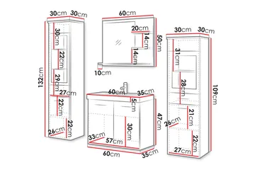 Somender Möbelset för Badrum 132 cm - Hus & renovering - Kök & bad - Badrum - Badrumsmöbler & badrumsinredning - Kompletta möbelpaket badrum