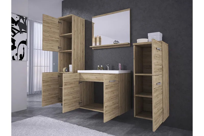 Sonaki Möbelset för Badrum 133 cm - Hus & renovering - Kök & bad - Badrum - Badrumsmöbler & badrumsinredning - Kompletta möbelpaket badrum