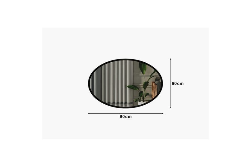 Spegel Dymra Svart - Svart - Hus & renovering - Kök & bad - Badrum - Badrumsmöbler & badrumsinredning - Badrumsspegel