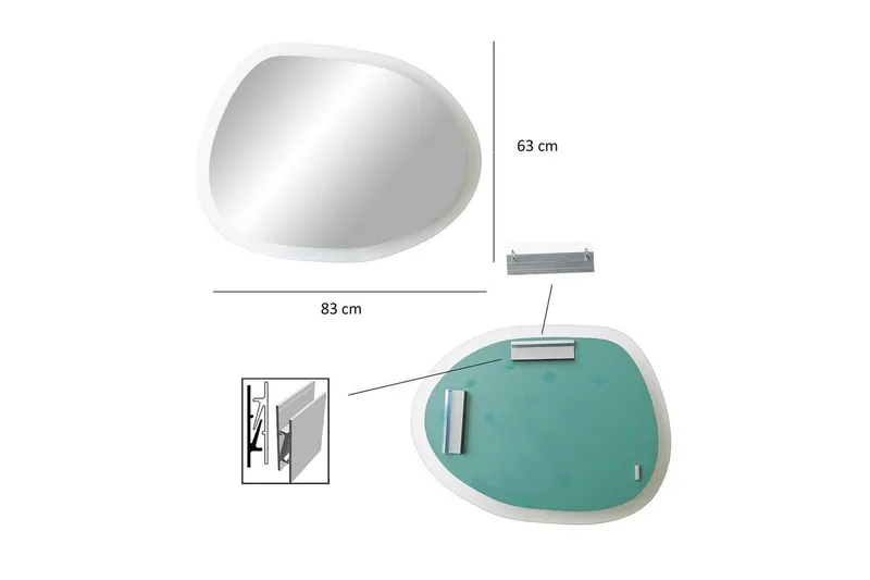 Spegel Lepinas Transparent - Multifärgad - Hus & renovering - Kök & bad - Badrum - Badrumsmöbler & badrumsinredning - Badrumsspegel