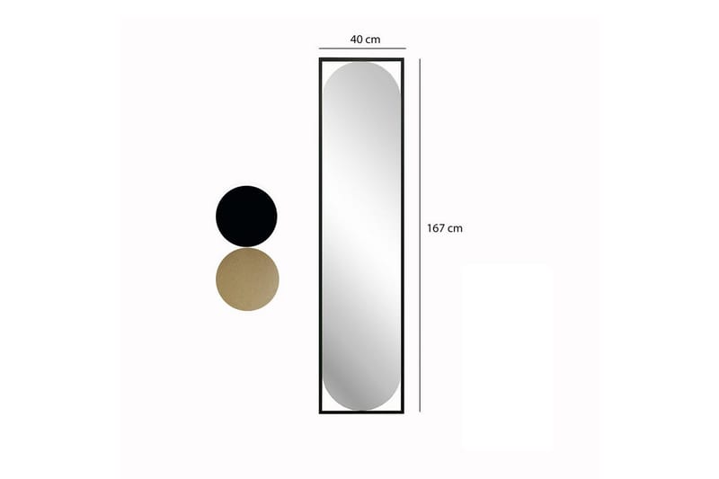 Spegel Norvia Svart - Svart - Hus & renovering - Kök & bad - Badrum - Badrumsmöbler & badrumsinredning - Badrumsspegel