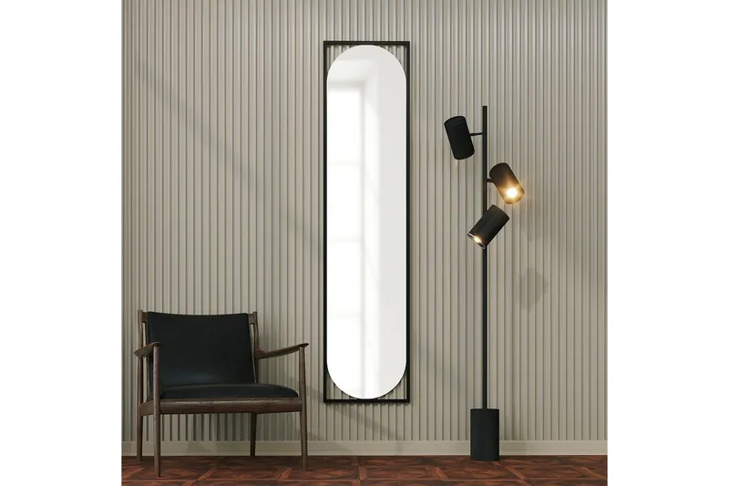 Spegel Norvia Svart - Svart - Hus & renovering - Kök & bad - Badrum - Badrumsmöbler & badrumsinredning - Badrumsspegel