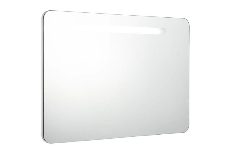 Badrumsskåp med spegel LED 80x9,5x55 cm - Vit - Spegelskåp badrum