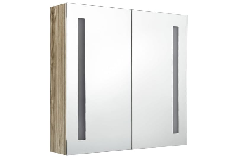 Badrumsskåp med spegel LED ek 62x14x60 cm - Brun - Hus & renovering - Kök & bad - Badrum - Badrumsmöbler & badrumsinredning - Spegelskåp badrum
