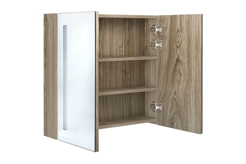 Badrumsskåp med spegel LED ek 62x14x60 cm - Brun - Hus & renovering - Kök & bad - Badrum - Badrumsmöbler & badrumsinredning - Spegelskåp badrum