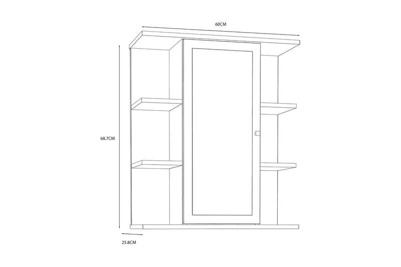 Elsassona Väggskåp 26x60 cm - Vit - Hus & renovering - Kök & bad - Badrum - Badrumsmöbler & badrumsinredning - Spegelskåp badrum