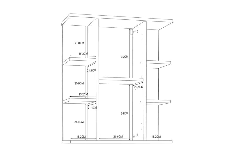 Elsassona Väggskåp 26x60 cm - Vit - Hus & renovering - Kök & bad - Badrum - Badrumsmöbler & badrumsinredning - Spegelskåp badrum