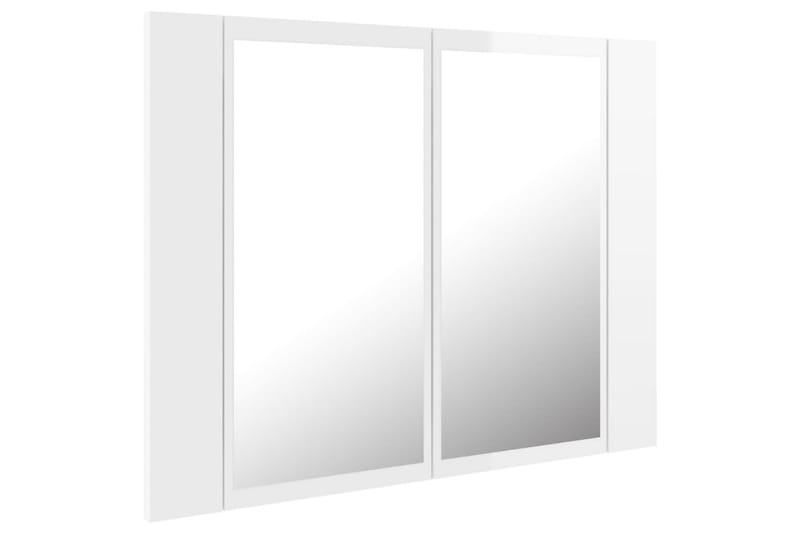 Spegelskåp för badrum LED vit högglans 60x12x45 cm - Vit - Spegelskåp badrum