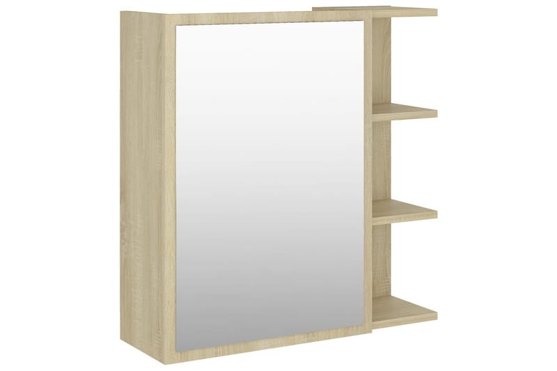 Spegelskåp för badrum sonoma-ek 62,5x20,5x64 cm spånskiva - Brun - Hus & renovering - Kök & bad - Badrum - Badrumsmöbler & badrumsinredning - Spegelskåp badrum