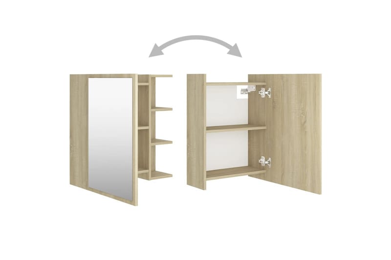 Spegelskåp för badrum sonoma-ek 62,5x20,5x64 cm spånskiva - Brun - Hus & renovering - Kök & bad - Badrum - Badrumsmöbler & badrumsinredning - Spegelskåp badrum