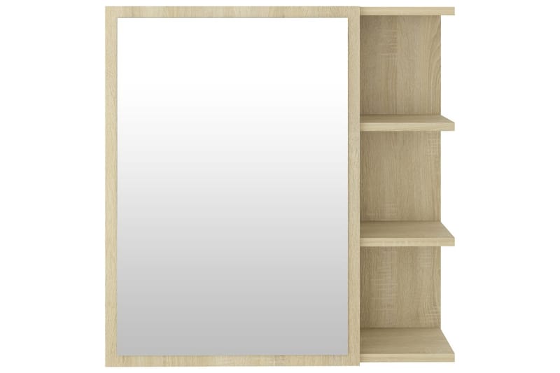 Spegelskåp för badrum sonoma-ek 62,5x20,5x64 cm spånskiva - Brun - Spegelskåp badrum