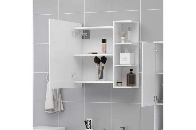 Spegelskåp för badrum vit 62,5x20,5x64 cm spånskiva - Vit - Hus & renovering - Kök & bad - Badrum - Badrumsmöbler & badrumsinredning - Spegelskåp badrum