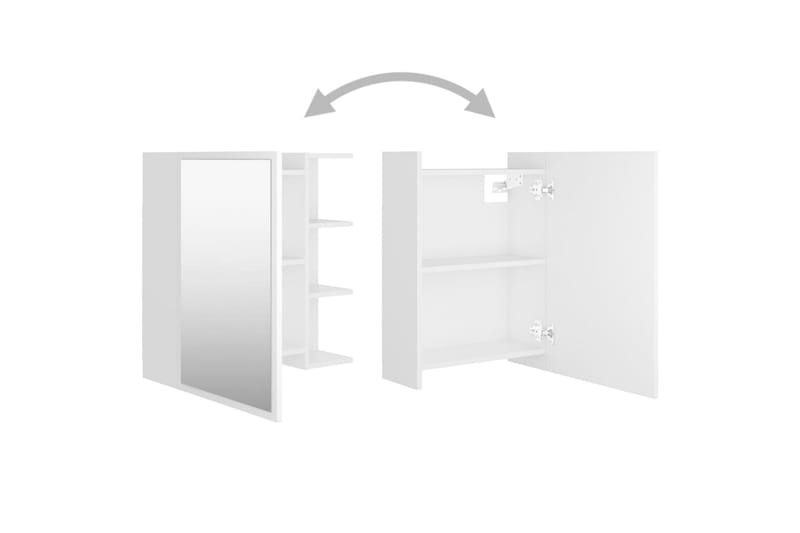Spegelskåp för badrum vit 62,5x20,5x64 cm spånskiva - Vit - Hus & renovering - Kök & bad - Badrum - Badrumsmöbler & badrumsinredning - Spegelskåp badrum