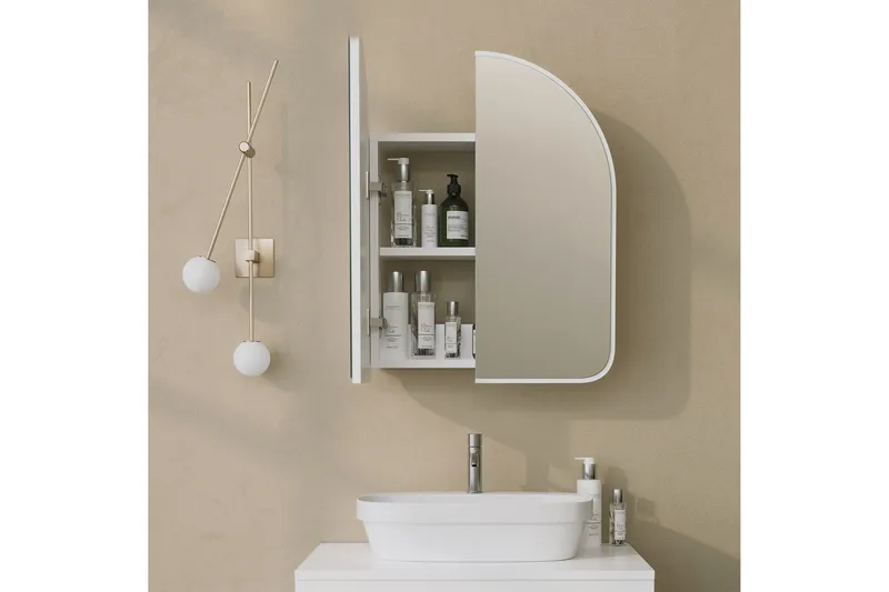 Heren Väggskåp med Spegel 45 cm - Vit - Hus & renovering - Kök & bad - Badrum - Badrumsmöbler & badrumsinredning - Spegelskåp badrum