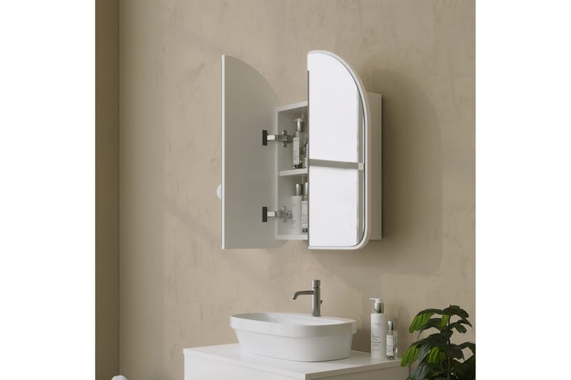 Heren Väggskåp med Spegel 45 cm - Vit - Hus & renovering - Kök & bad - Badrum - Badrumsmöbler & badrumsinredning - Spegelskåp badrum