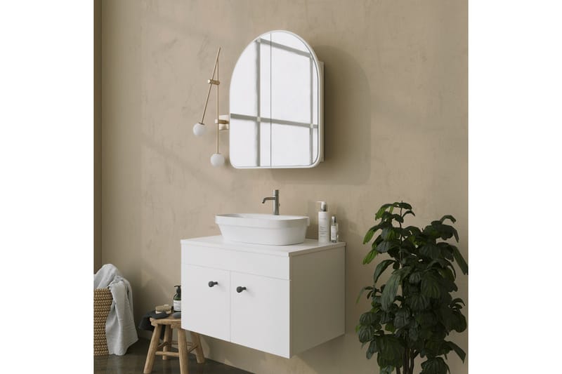Heren Väggskåp med Spegel 45 cm - Vit - Hus & renovering - Kök & bad - Badrum - Badrumsmöbler & badrumsinredning - Spegelskåp badrum