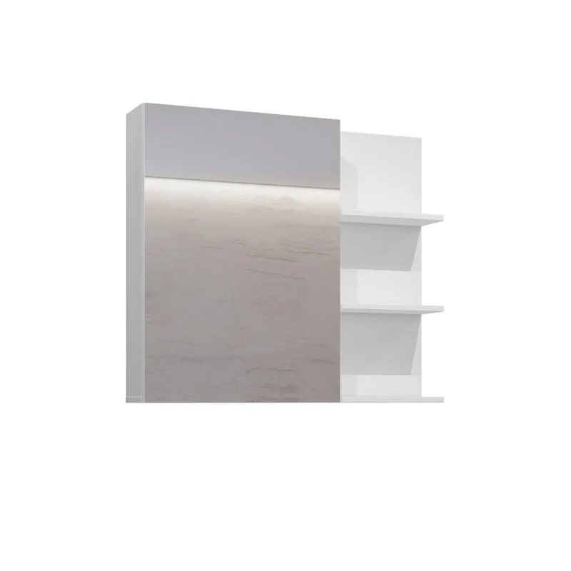 Spegelskåp Irvine 1 Dörr, Vit Blank