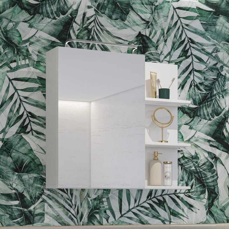 Spegelskåp Irvine 1 Dörr - Vit Blank - Hus & renovering - Kök & bad - Badrum - Badrumsmöbler & badrumsinredning - Spegelskåp badrum