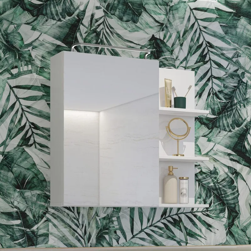 Spegelskåp Irvine 1 Dörr - Vit Blank - Hus & renovering - Kök & bad - Badrum - Badrumsmöbler & badrumsinredning - Spegelskåp badrum