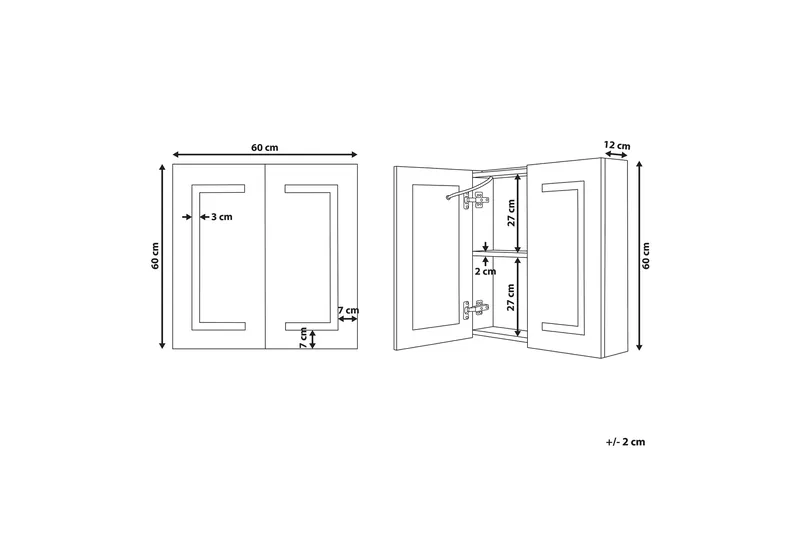 Mazarredo Badrumsskåp 60 cm Spegel med LED-belysning - Vit - Hus & renovering - Kök & bad - Badrum - Badrumsmöbler & badrumsinredning - Spegelskåp badrum