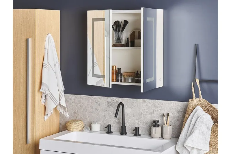 Mazarredo Badrumsskåp 60 cm Spegel med LED-belysning - Vit - Hus & renovering - Kök & bad - Badrum - Badrumsmöbler & badrumsinredning - Spegelskåp badrum