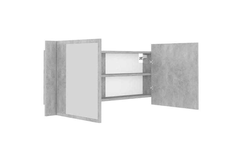 Spegelskåp med LED betonggrå 100x12x45 cm - Grå - Hus & renovering - Kök & bad - Badrum - Badrumsmöbler & badrumsinredning - Spegelskåp badrum