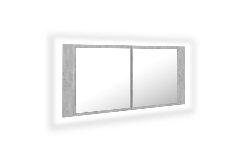 Spegelskåp med LED betonggrå 100x12x45 cm - Grå - Hus & renovering - Kök & bad - Badrum - Badrumsmöbler & badrumsinredning - Spegelskåp badrum