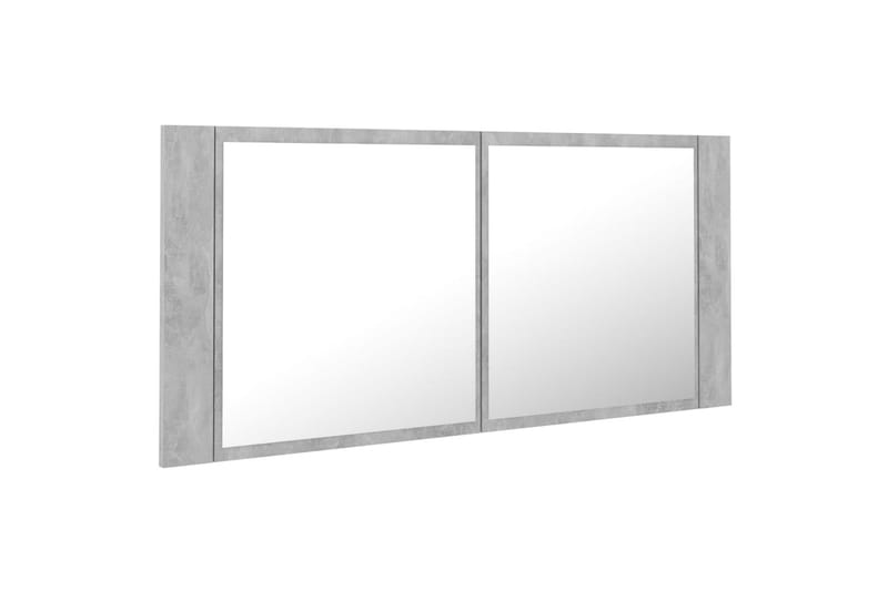 Spegelskåp med LED betonggrå 100x12x45 cm - Grå - Hus & renovering - Kök & bad - Badrum - Badrumsmöbler & badrumsinredning - Spegelskåp badrum