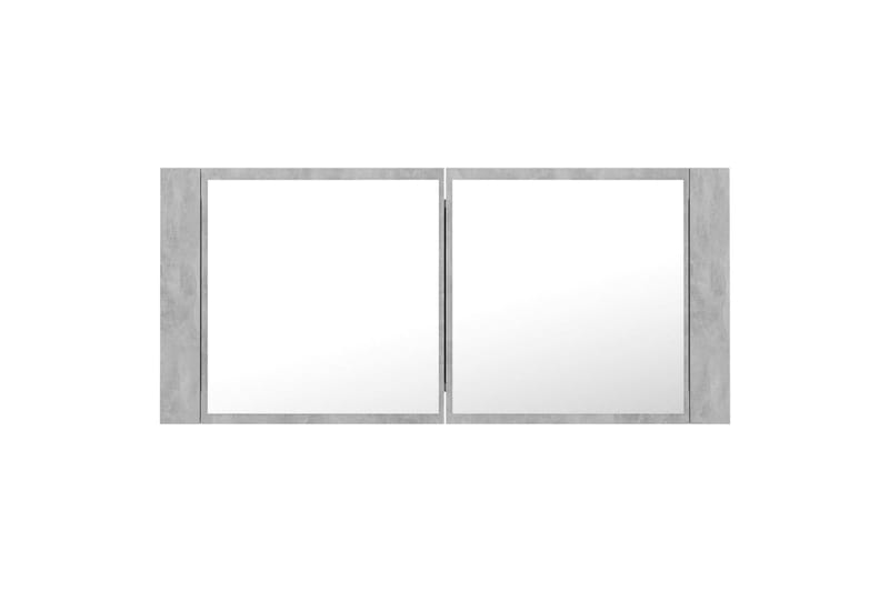 Spegelskåp med LED betonggrå 100x12x45 cm - Grå - Hus & renovering - Kök & bad - Badrum - Badrumsmöbler & badrumsinredning - Spegelskåp badrum