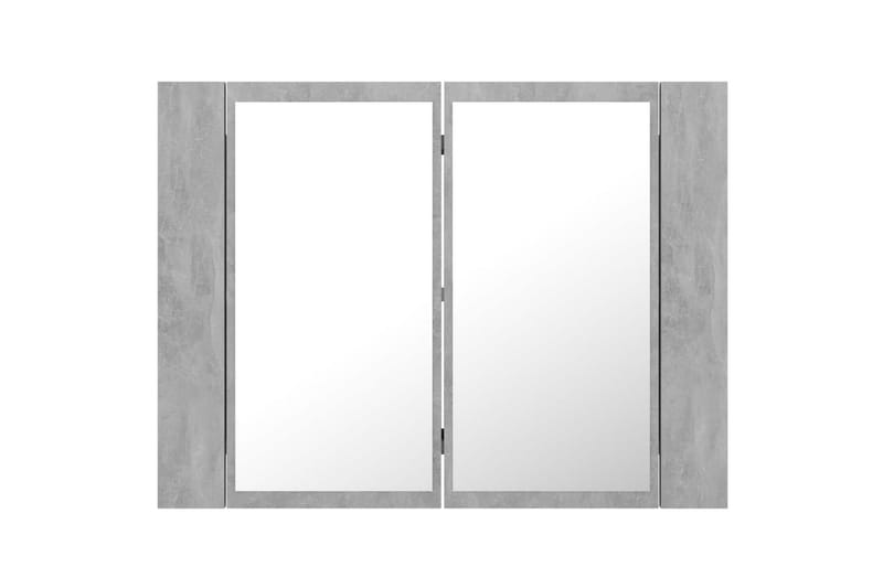 Spegelskåp med LED betonggrå 60x12x45 cm - Grå - Spegelskåp badrum