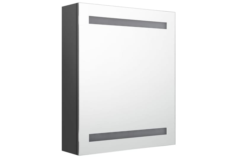 Spegelskåp med LED grå 50x14x60 cm - Grå - Hus & renovering - Kök & bad - Badrum - Badrumsmöbler & badrumsinredning - Spegelskåp badrum
