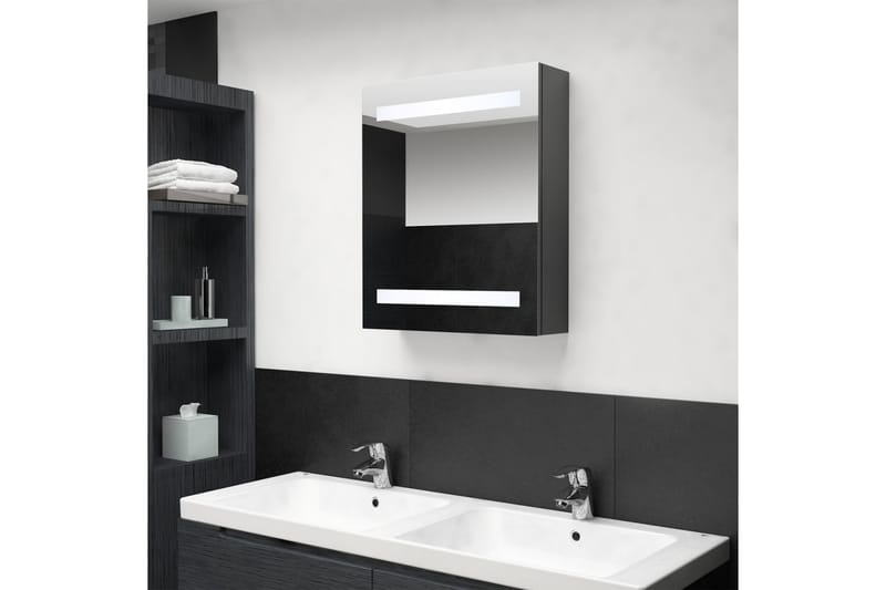 Spegelskåp med LED grå 50x14x60 cm - Grå - Hus & renovering - Kök & bad - Badrum - Badrumsmöbler & badrumsinredning - Spegelskåp badrum
