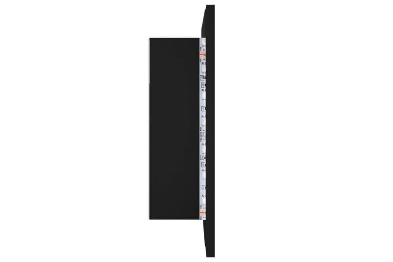 Spegelskåp med LED svart 60x12x45 cm - Svart - Hus & renovering - Kök & bad - Badrum - Badrumsmöbler & badrumsinredning - Spegelskåp badrum