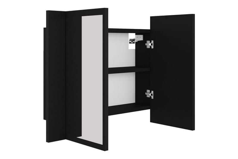 Spegelskåp med LED svart 60x12x45 cm - Svart - Hus & renovering - Kök & bad - Badrum - Badrumsmöbler & badrumsinredning - Spegelskåp badrum