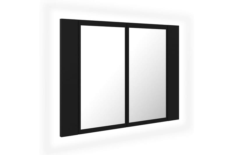 Spegelskåp med LED svart 60x12x45 cm - Svart - Hus & renovering - Kök & bad - Badrum - Badrumsmöbler & badrumsinredning - Spegelskåp badrum