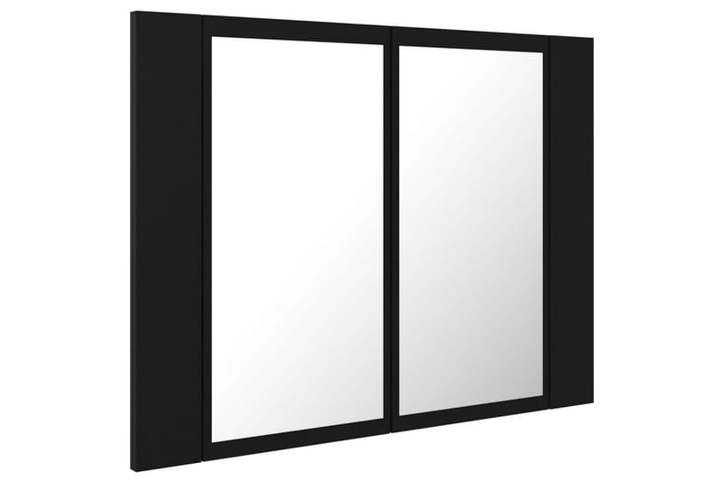 Spegelskåp med LED svart 60x12x45 cm - Svart - Hus & renovering - Kök & bad - Badrum - Badrumsmöbler & badrumsinredning - Spegelskåp badrum