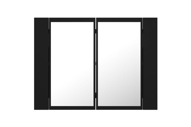 Spegelskåp med LED svart 60x12x45 cm - Svart - Hus & renovering - Kök & bad - Badrum - Badrumsmöbler & badrumsinredning - Spegelskåp badrum
