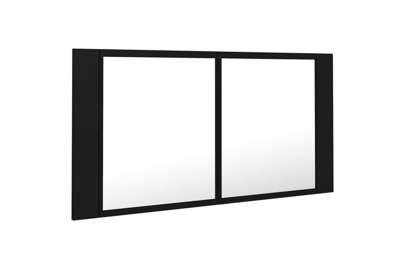 Spegelskåp med LED svart 90x12x45 cm - Svart - Hus & renovering - Kök & bad - Badrum - Badrumsmöbler & badrumsinredning - Spegelskåp badrum