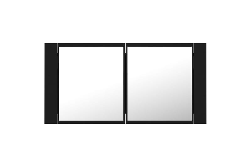 Spegelskåp med LED svart 90x12x45 cm - Svart - Hus & renovering - Kök & bad - Badrum - Badrumsmöbler & badrumsinredning - Spegelskåp badrum