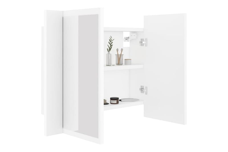Spegelskåp med LED vit 60x12x45 cm - Vit - Spegelskåp badrum