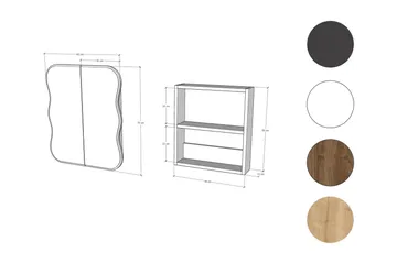 Najmin Väggskåp med Spegel 45 cm - Ek - Hus & renovering - Kök & bad - Badrum - Badrumsmöbler & badrumsinredning - Spegelskåp badrum