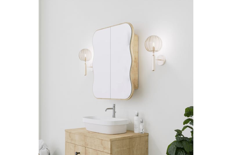 Najmin Väggskåp med Spegel 45 cm - Ek - Hus & renovering - Kök & bad - Badrum - Badrumsmöbler & badrumsinredning - Spegelskåp badrum